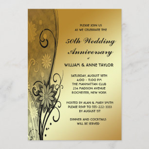 Invitaciones para el 50º Aniversario Gold Flower S