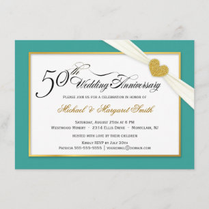 Invitaciones para el 50º Aniversario - Verde Turqu
