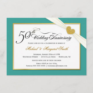 Invitaciones para el 50º Aniversario - Verde Turqu