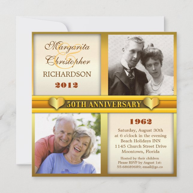 invitaciones para el 50 aniversario del moderno y  (Anverso)