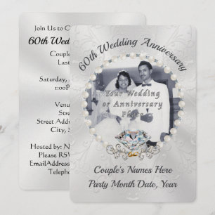 Invitaciones para el 60º Aniversario de Boda de Pe