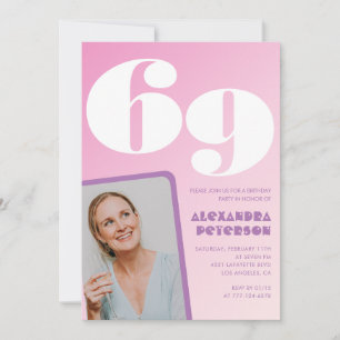 Invitaciones para el 69º cumpleaños Retro Photo