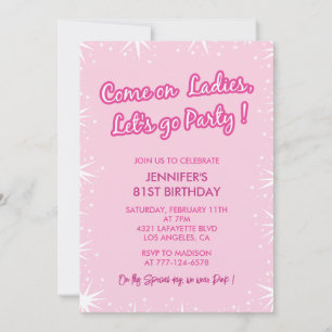 Invitaciones para el 81º cumpleaños Trendy Sparkle