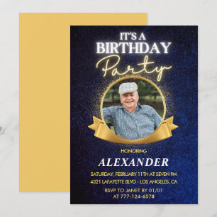Invitaciones para el 89 cumpleaños de hombres Eleg