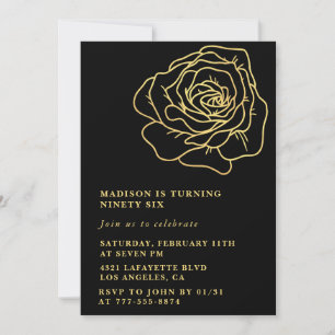 Invitaciones para el 96 cumpleaños de Black Gold F