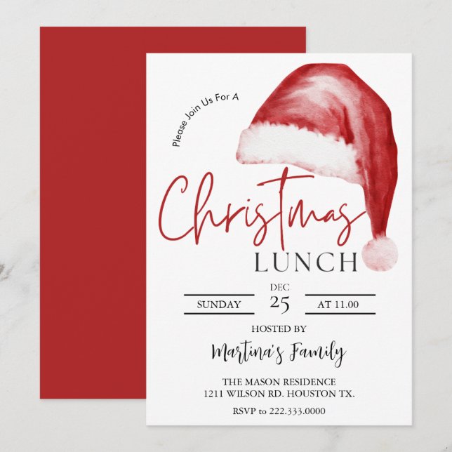 Invitaciones para el almuerzo de los navidades (Anverso / Reverso)
