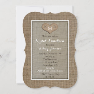 Invitaciones para el almuerzo de novia - Burlap Lo