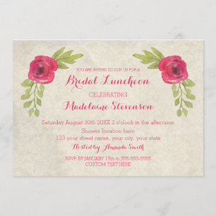 Invitaciones para el almuerzo nupcial de Rosas de 