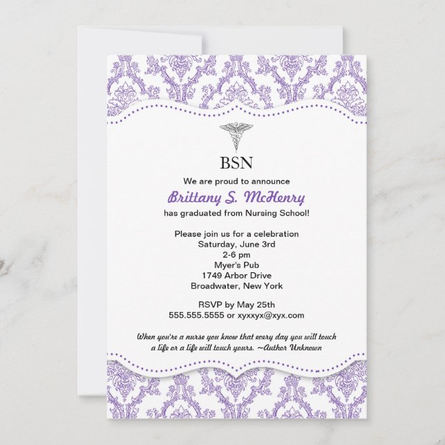 Invitaciones para el anclaje de graduación de la e (Anverso)