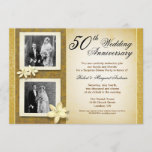 invitaciones para el aniversario de dos bodas de f<br><div class="desc">diseño de invitación al 50 aniversario de un boda de estilo vintage con dos fotos. Sugiero el papel "Linen" o "Felt" para este diseño. Si necesitas más productos adicionales (como rsvp, recepción, membretes, sellos postales, etc.), por favor contáctame. Si les gusta mi estilo, por favor vayan a mi tienda y...</div>