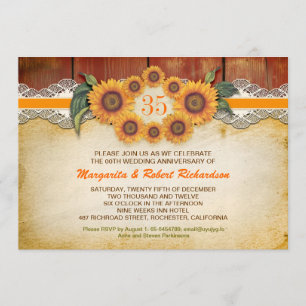 Invitaciones para el aniversario de Sunflowers Rus
