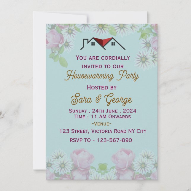 Invitaciones para el calentamiento de la casa (Anverso)