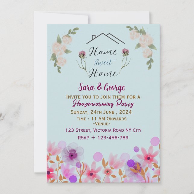 Invitaciones para el calentamiento de la casa (Anverso)