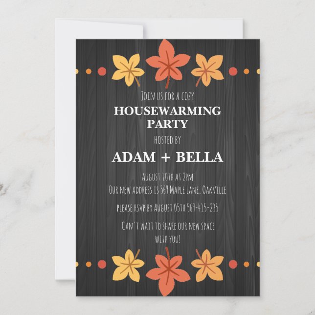 invitaciones para el calentamiento de la casa en o (Anverso)