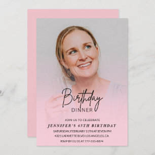 Invitaciones para el cumpleaños 65 Foto de la cena