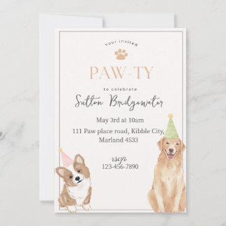 Invitaciones para el cumpleaños de Paw ty chica
