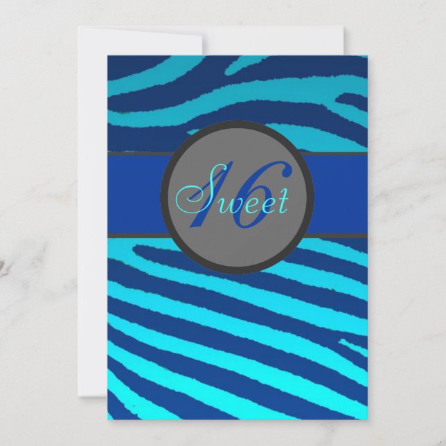 Invitaciones para el cumpleaños de Sweet 16 rayas  (Anverso)