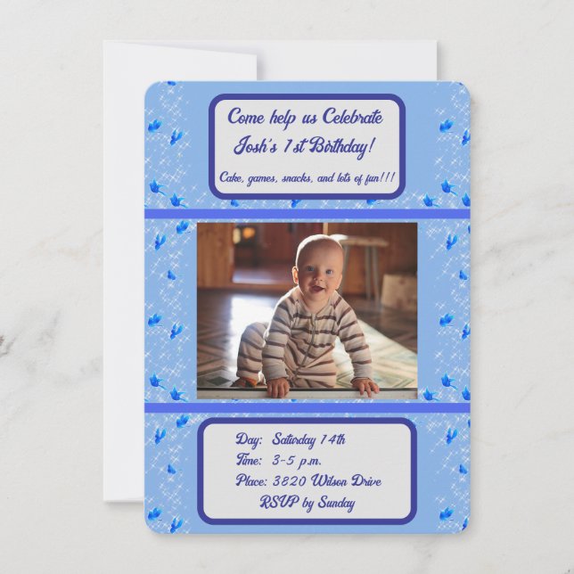 Invitaciones para el cumpleaños del bebé (Anverso)