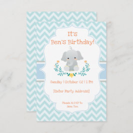 Invitaciones para el cumpleaños del bebé elefante