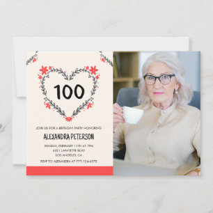 invitaciones para el cumpleaños número 100 de ella