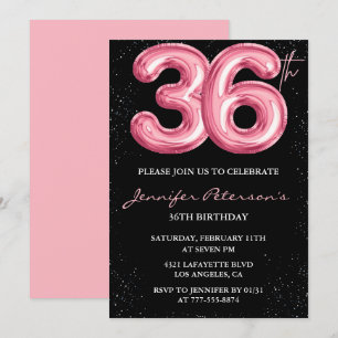 Invitaciones para el cumpleaños número 36 de Black