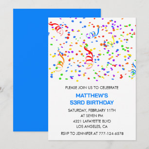 Invitaciones para el cumpleaños número 53 de hombr