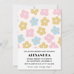 invitaciones para el cumpleaños número 82 Flores R