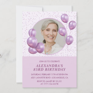 invitaciones para el cumpleaños número 83 con Foto