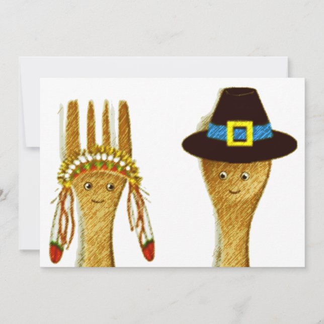 Invitaciones para el Día de Acción de Gracias (Anverso)