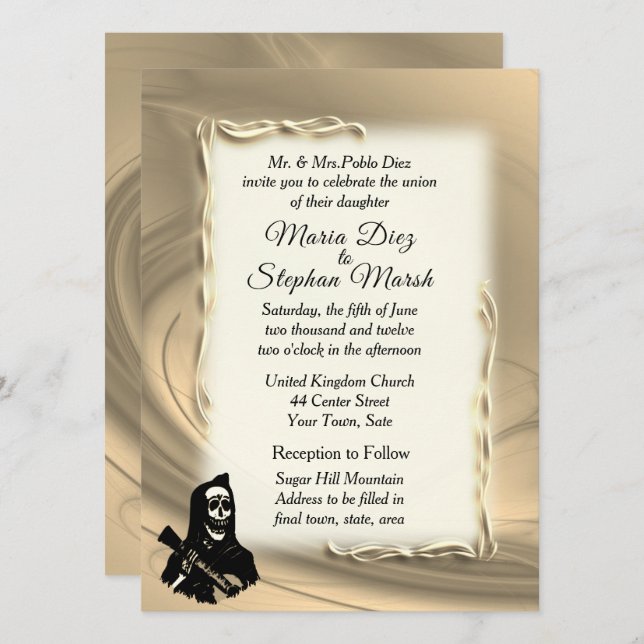 Invitaciones para el Día de la Boda Muerta (Anverso / Reverso)