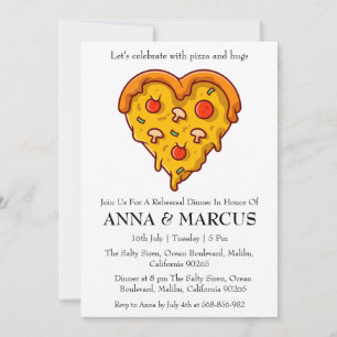 invitaciones para el ensayo del amor y la pizza di