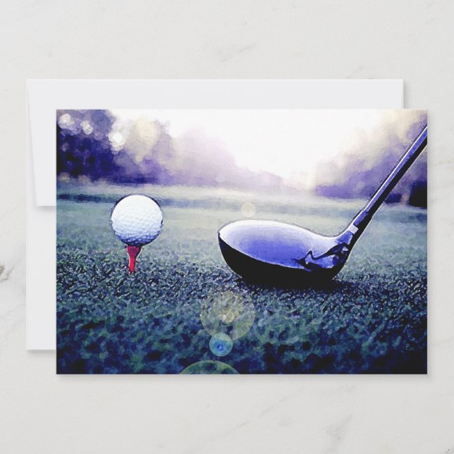 Invitaciones para el golf - Pelota de golf y arte  (Anverso)