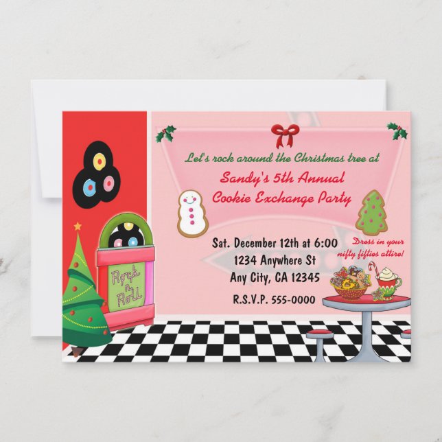 Invitaciones para el intercambio de galletas de Na (Anverso)