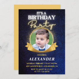 Invitaciones para el niño de 2º cumpleaños Moda el