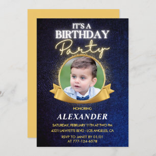 Invitaciones para el niño de 2º cumpleaños Moda el