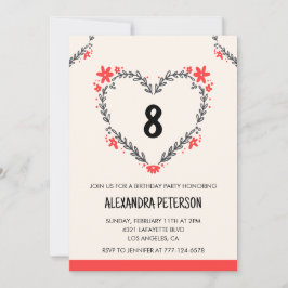 invitaciones para el octavo cumpleaños de ella flo