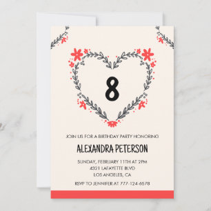 invitaciones para el octavo cumpleaños de ella flo