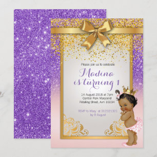 Invitaciones para el primer cumpleaños de la princ