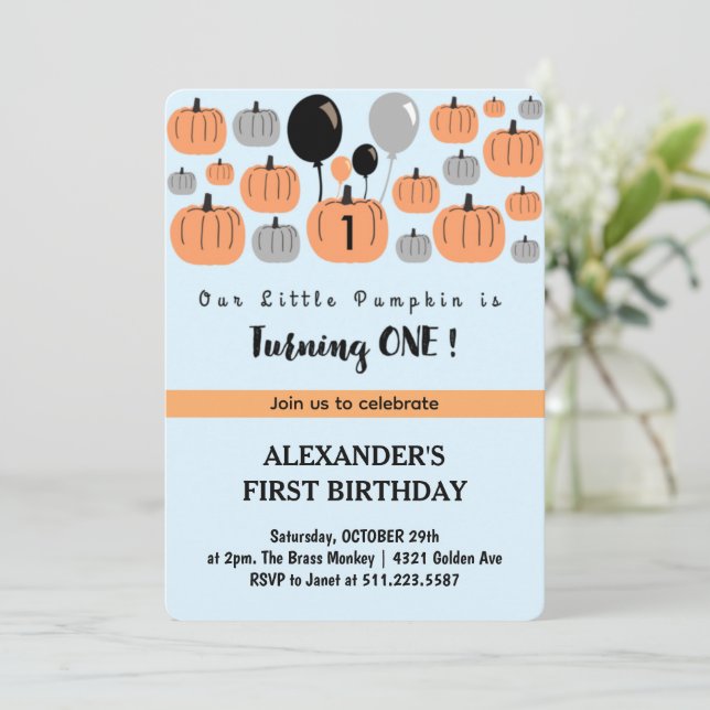 Invitaciones para el Primer Cumpleaños de Nuestra  (Anverso de pie)