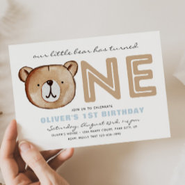 Invitaciones para el primer cumpleaños de oso