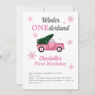 Invitaciones para el primer cumpleaños de Winter O