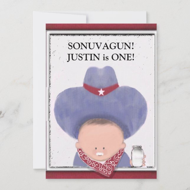 Invitaciones para el primer cumpleaños del niño (Anverso)