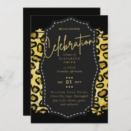 Invitaciones para el tema del Glitzy Black Gold Br