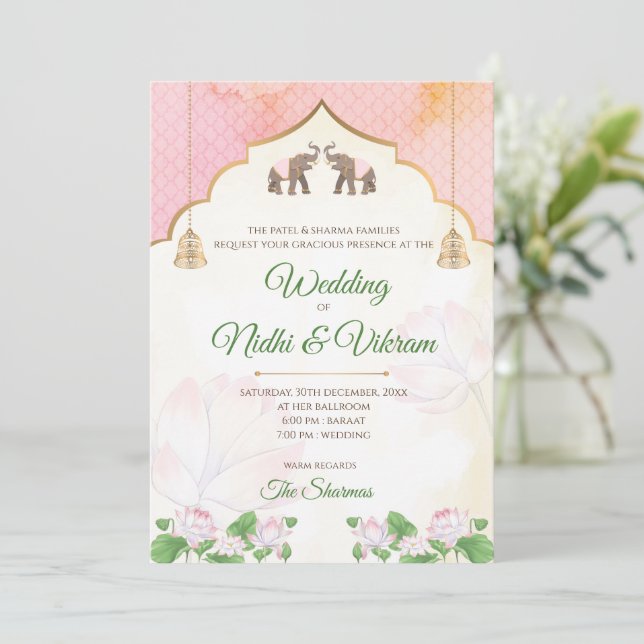 Invitaciones para elefantes e invitaciones para bo (Anverso de pie)