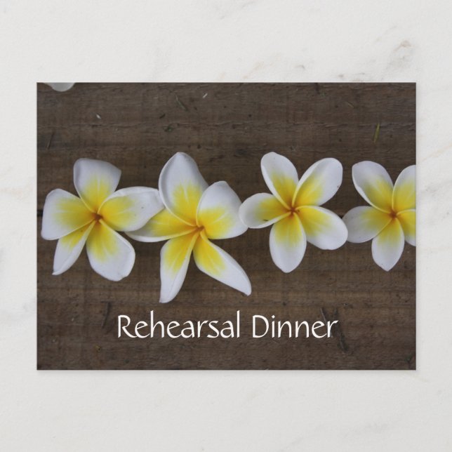 Invitaciones para ensayo de boda Frangipani (Anverso)