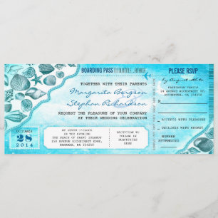 invitaciones para entradas de bodas turquesa de de