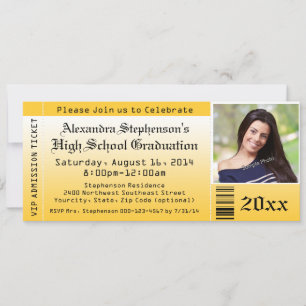Invitaciones para entradas de graduación de fotos 
