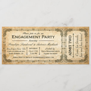 Invitaciones para entradas del Vintage Engagement