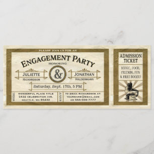 Invitaciones para entradas del Vintage Engagement 