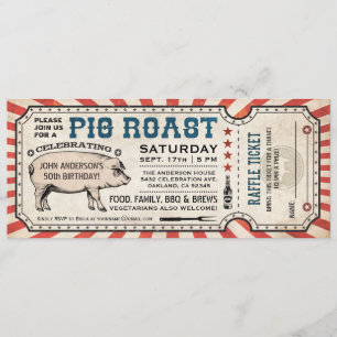 Invitaciones para entradas para el asado de cerdo 